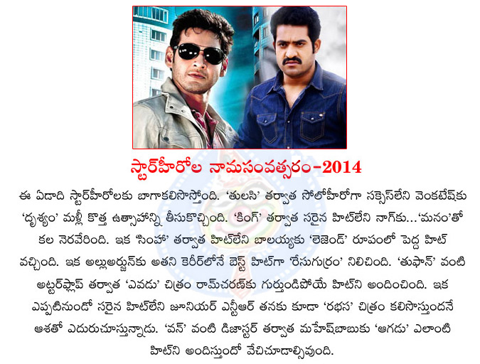 star heroes,balakrishna,nagarjuna,2014 year,venkatesh,mahesh babu,aagadu,jr ntr,star heroes year  star heroes, balakrishna, nagarjuna, 2014 year, venkatesh, mahesh babu, aagadu, jr ntr, star heroes year